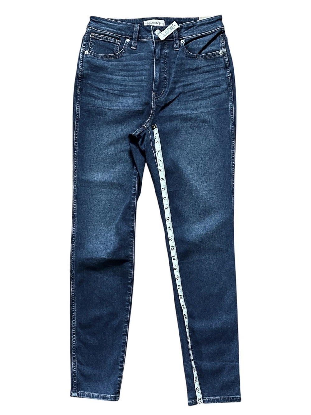 Madewell Curvy High Rise Skinny Women's Size 28 Blue Cotton Stretch Jeans - Picture 7 of 9